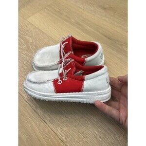 Hey Dude Wally Tri Collegiate - White/Red Size 9c TD9